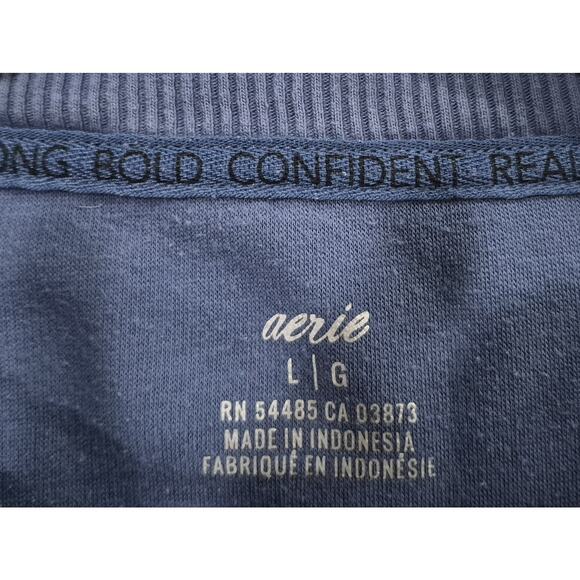 Aerie Women's Oversized Sweatshirt Texture Fleece Crew Neck Long Sleeve Size L - Picture 3 of 3